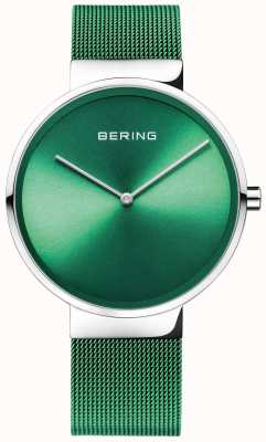 Bering Klassiek | groene mesh band | groene wijzerplaat 14539-808
