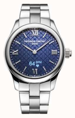 Frederique Constant Dames | vitaliteit | smartwatch | blauwe wijzerplaat | roestvrij staal FC-286N3B6B