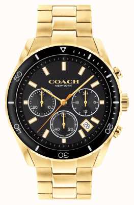 Coach Heren preston | vergulde stalen armband | zwarte wijzerplaat 14602517