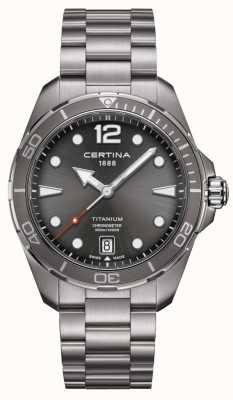 Certina DS actie | titanium armband | grijze wijzerplaat | cosc C0324514408700
