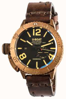 U-Boat Sommerso 46 bronzen automatisch bruin lederen band 8486