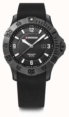 Wenger Seaforce 43mm | zwarte rubberen band | zwarte wijzerplaat | 01.0641.134