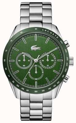 Lacoste | heren | Boston | roestvrijstalen armband | groene wijzerplaat | 2011080
