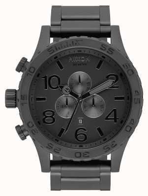 Nixon 51-30 chrono | geheel mat zwart / zwart | zwarte ip-armband | zwarte wijzerplaat A083-3086-00