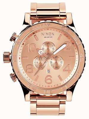 Nixon 51-30 chrono | alle roségoud | roségouden ip-armband | rose gouden wijzerplaat A083-897-00