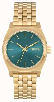 Nixon Middellange tijdteller | licht goud / turkoois | gouden ip stalen armband A1130-2626-00