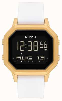 Nixon Sirene ss | goud / wit | digitaal | witte siliconen band A1211-508-00