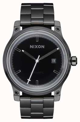 Nixon 5e element | zwart / gunmetal | zwarte ip stalen armband A1294-1420-00