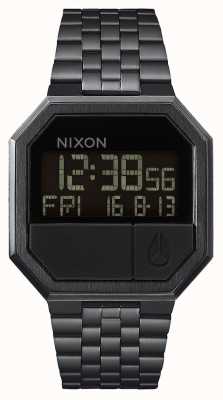 Nixon Herhaal | helemaal zwart | digitaal | zwarte ip stalen armband A158-001-00