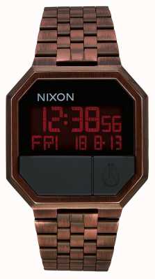 Nixon Herhaal | antiek koper | digitaal | koperkleurige ip stalen armband A158-894-00