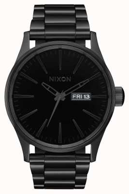Nixon Sentry ss | helemaal zwart / zwart | zwarte ip stalen armband | zwarte wijzerplaat A356-1147-00