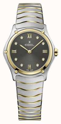 EBEL Sportklassieker voor dames | tweekleurige stalen armband | grijze diamanten wijzerplaat 1216419A