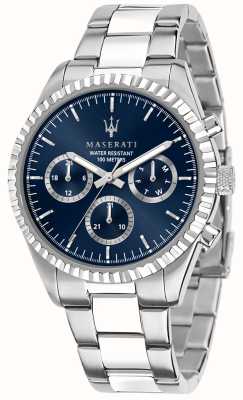Maserati Competitie | roestvrijstalen armband | blauwe wijzerplaat R8853100022