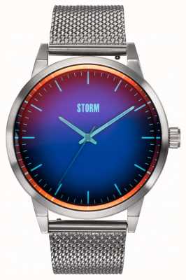 STORM Styro lazer blauw | stalen mesh armband 47487/LB