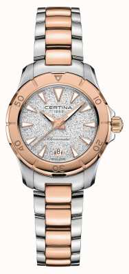 Certina DS actie | tweekleurige stalen armband | zilveren wijzerplaat C0329512203100