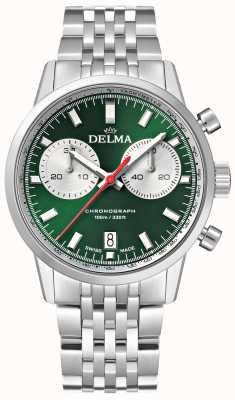 Delma Continental chronograaf | roestvrijstalen armband | groene wijzerplaat 41701.704.6.141
