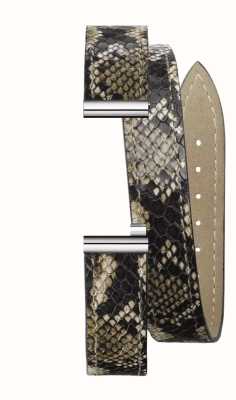 Herbelin Antarès verwisselbare horlogeband - double wrap slangenprint leer / edelstaal - alleen band BRAC.17048.91/A