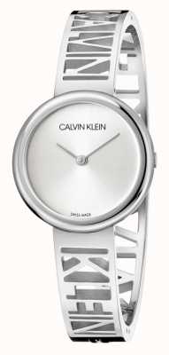 Calvin Klein Manie | roestvrijstalen armband | zilveren wijzerplaat | maat M KBK2M116