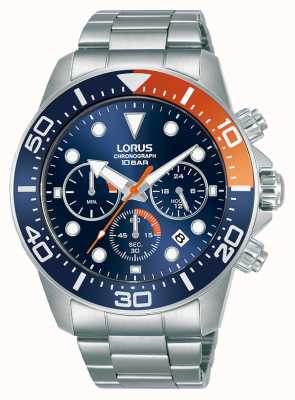 Lorus Heren | chronograaf | blauwe wijzerplaat | roestvrijstalen armband RT345JX9