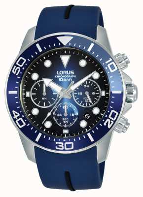 Lorus Heren | chronograaf | blauwe wijzerplaat | blauwe siliconen band RT349JX9