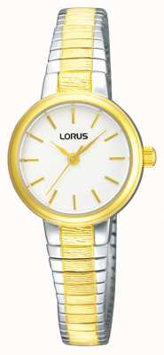 Lorus Dames | witte wijzerplaat | uitbreidbare tweekleurige armband RG238NX9