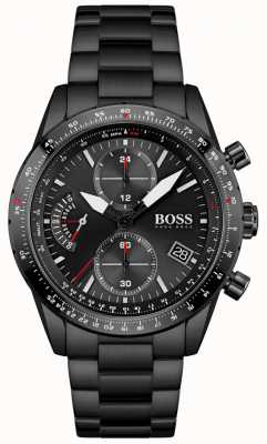 BOSS | heren | pilooteditie | zwarte armband | zwarte chronograaf wijzerplaat | 1513854