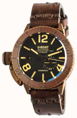 U-Boat Sommerso 46 | brons | keramische lunette | automatische bruine lederen band 8486/C