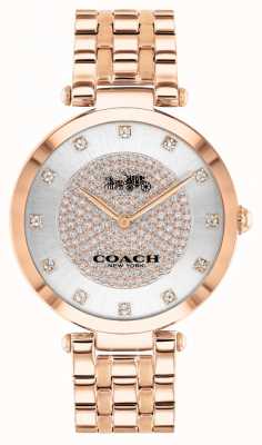 Coach Vrouwenpark | rosé vergulde stalen armband | witte wijzerplaat 14503735