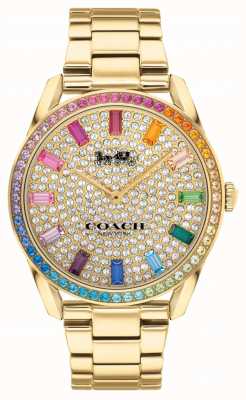 Coach Dames preston | vergulde stalen armband | kristallen wijzerplaat 14503657