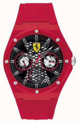 Scuderia Ferrari streven | rode siliconen band | zwarte wijzerplaat 0830786