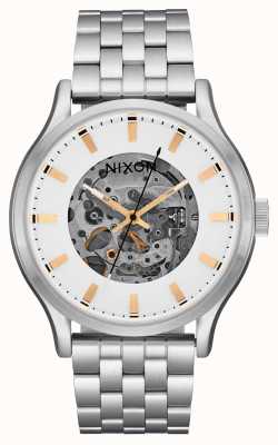Nixon Spectra roestvrij stalen skelet wijzerplaat horloge A1323-179