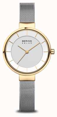 Bering Dames solar horloge goud/zilver 14631-024