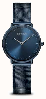 Bering Klassiek ultraslank blauw monochroom horloge 15729-397