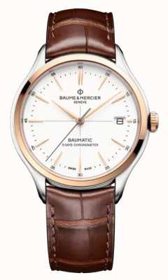 Baume & Mercier Clifton baumatic bruin lederen band horloge M0A10519