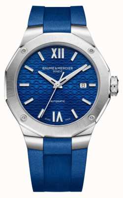 Baume & Mercier Riviera blauw horloge met rubberen band M0A10619
