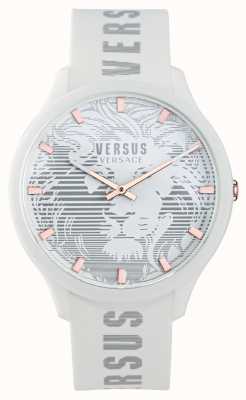 Versus Versace Domus-horloge met witte siliconen band voor heren VSP1O0421