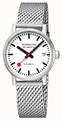 Mondaine Evo2 automatisch 35 mm | roestvrijstalen armband | witte wijzerplaat MSE.35610.SM