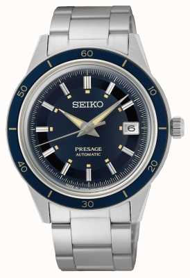 Seiko Presage stijl jaren '60 blauwe wijzerplaat horloge SRPG05J1
