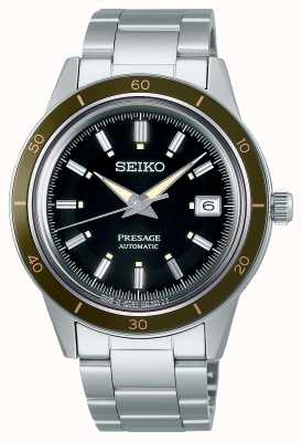 Seiko Presage stijl jaren '60 zwarte wijzerplaat stalen armband SRPG07J1