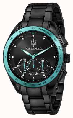 Maserati Traguardo aqua edition zwart verguld horloge R8873644002