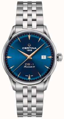 Certina Ds-1 powermatic 80 horloge met blauwe wijzerplaat C0298071104102