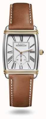 Herbelin Heren art deco horloge bruine leren band 10638/T08GO