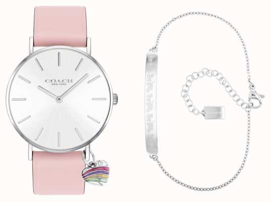 Coach | perry cadeauset | horloge met roze leren band | 14000074