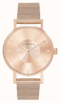 Klasse14 Volare 36 mm roségouden milanese mesh armband VO14RG003W