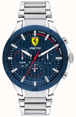 Scuderia Ferrari | pista dubbele baan | blauwe getextureerde wijzerplaat | 0830855