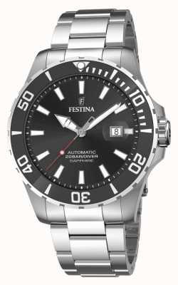 Festina Heren | zwarte wijzerplaat | roestvrijstalen armband | automatisch horloge F20531/4
