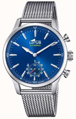 Lotus Hybride verbonden smartwatch | blauwe wijzerplaat | roestvrijstalen mesh-armband L18803/2