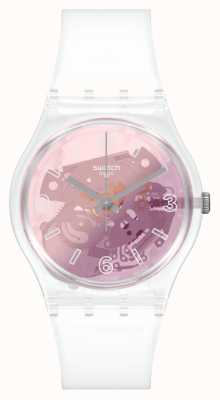Swatch Origineel gent roze disco koorts skelet wijzerplaat horloge GE290