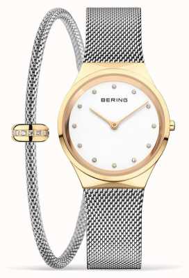 Bering Klassiek gepolijst gouden horloge en armband voor dames 12131-010-190-GWP1