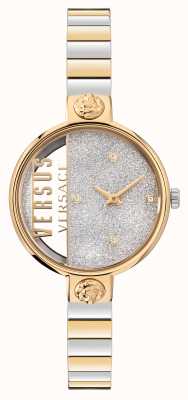 Versus Versace Rue denoyez glitter dial two tone horloge VSPZV0221